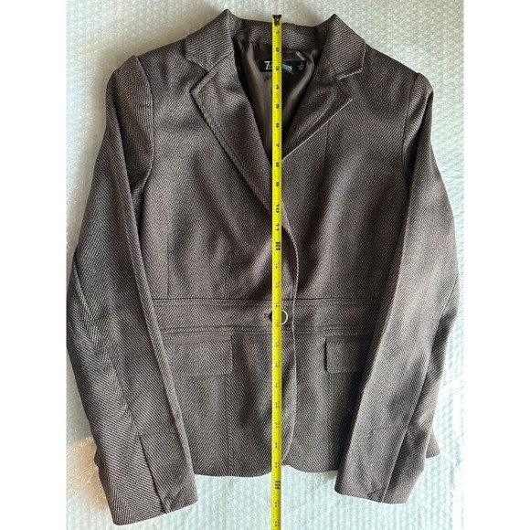 New York & Company 7th Avenue Single Breasted Charcoal Brow Jacket Blazer Size 0 - Picture 5 of 6